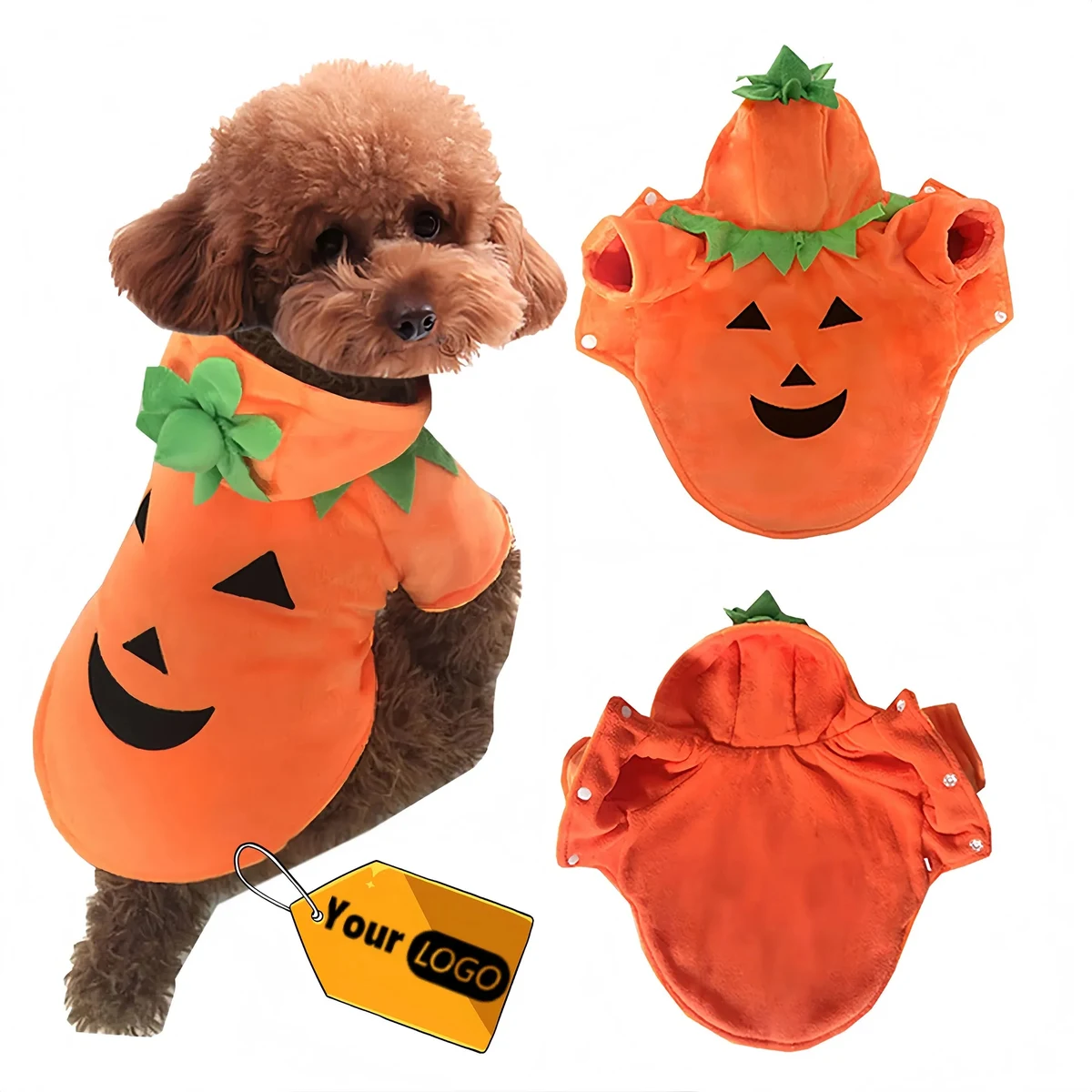 Trendy Pet Halloween Pumpkin Costume For Dogs Funny And Cozy 1