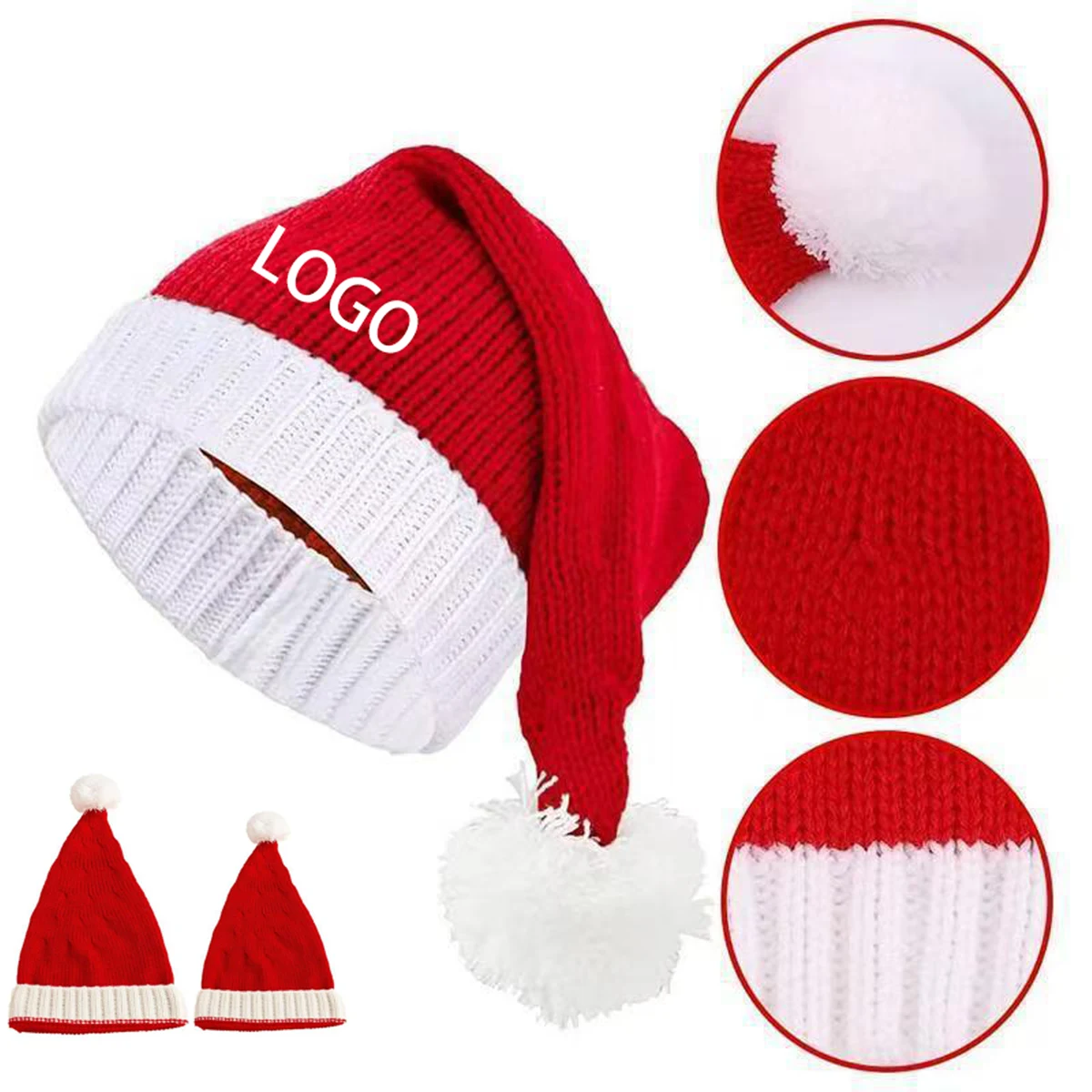 Christmas Knit Pom-Pom Family Hat 1