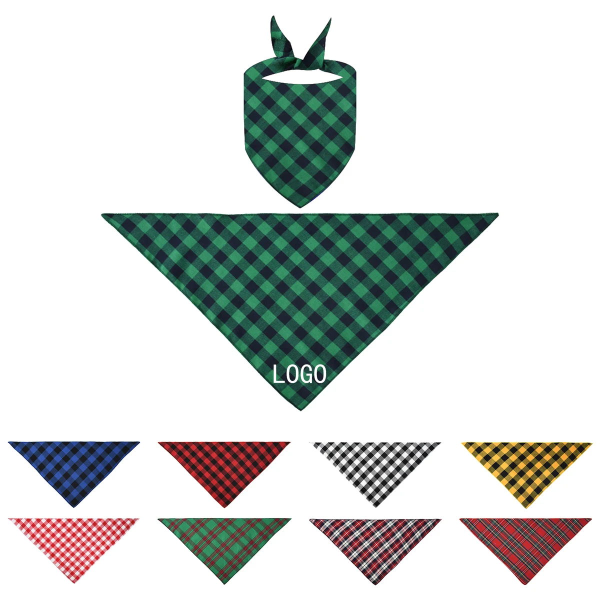 Pet Fashion Plaid Cotton Triangle Scarf Saliva Scarf Bib 1