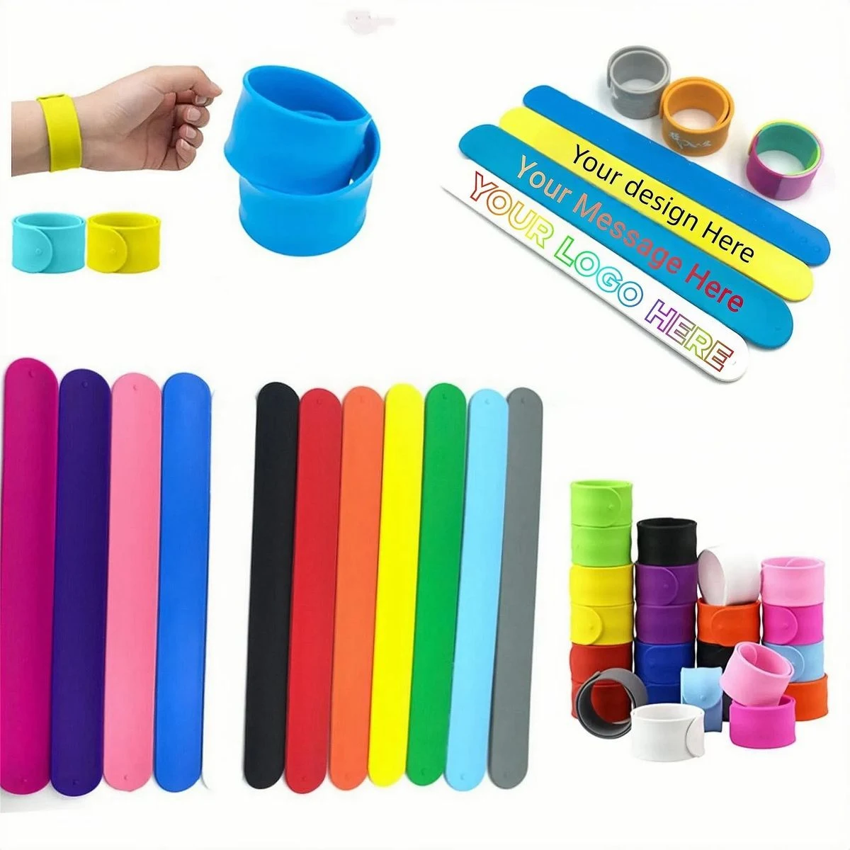 Full Color Custom Silicone Slap Bracelets 1