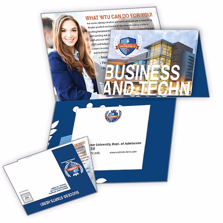 Small Folded Postcard UV Coating - 10 pt. with 3.5x4 Magnet (25 mil.)