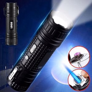 Alloy 4 In 1 Lighter With Flashlight Dual Electric Arc Jet Fire