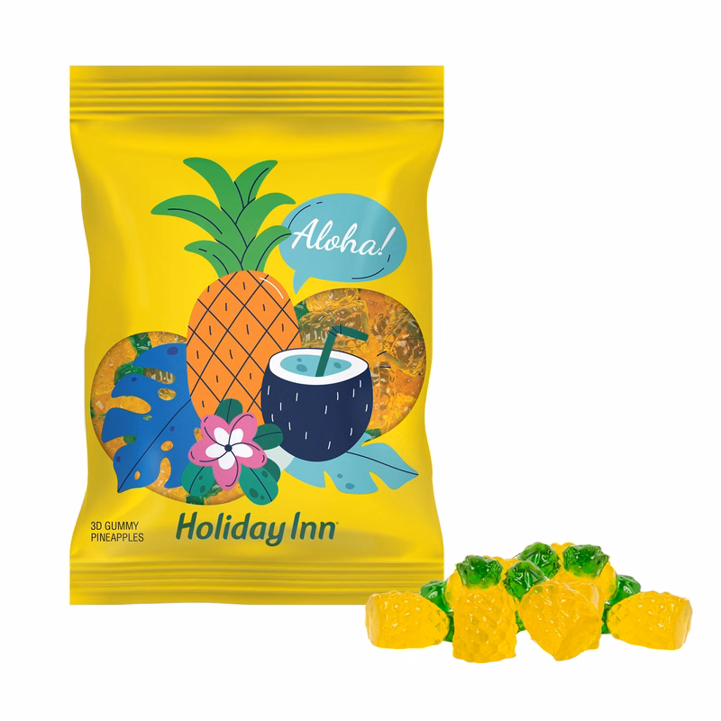 4 oz. Full Color Digibag™ with 3D Gummy Pineapples