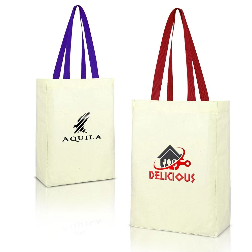 Reusable Cotton Grocery Tote Bag 10" X 14" X 5" 1