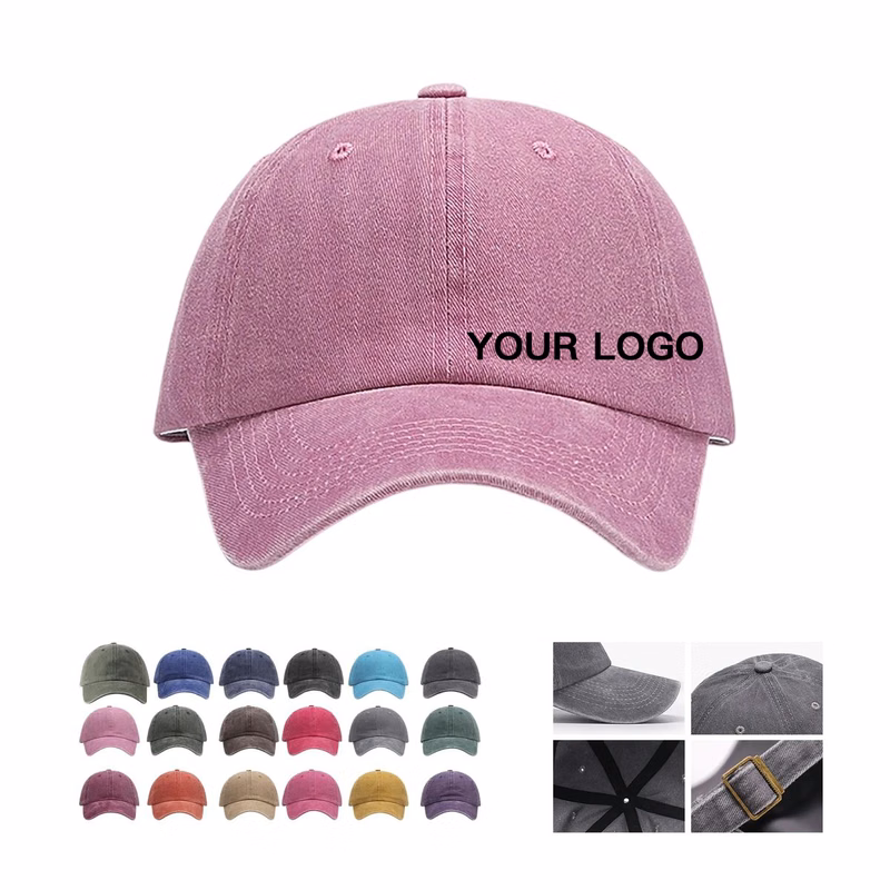 Cotton Vintage Washed Baseball Cap with Adjustable Strap