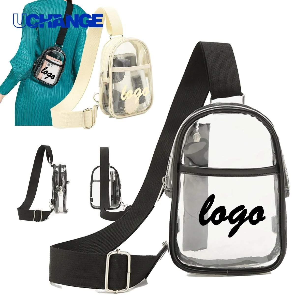 Transparent PVC Crossbody Chest Bag 1