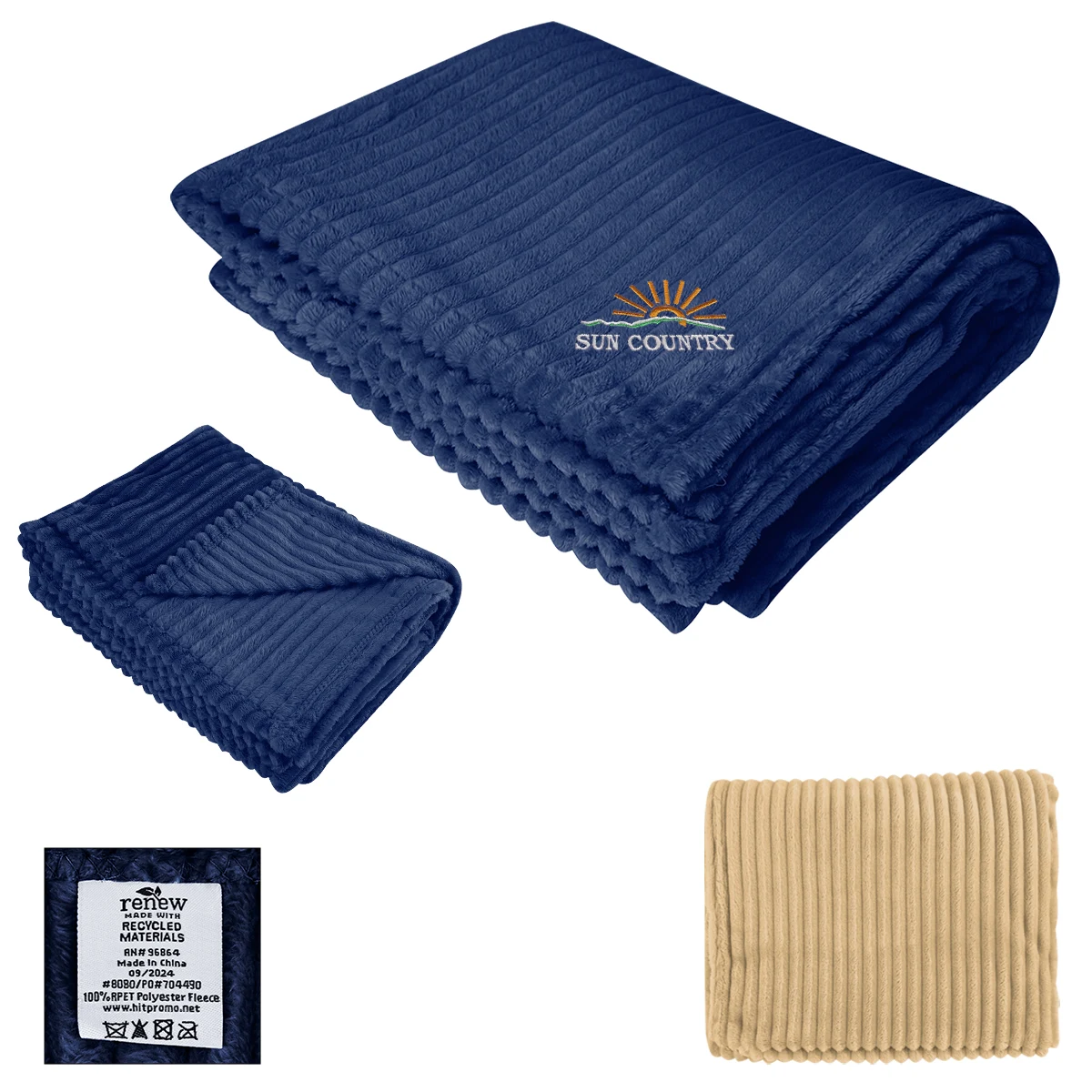 Raleigh Recycled Ribbed Flannel Blanket 1