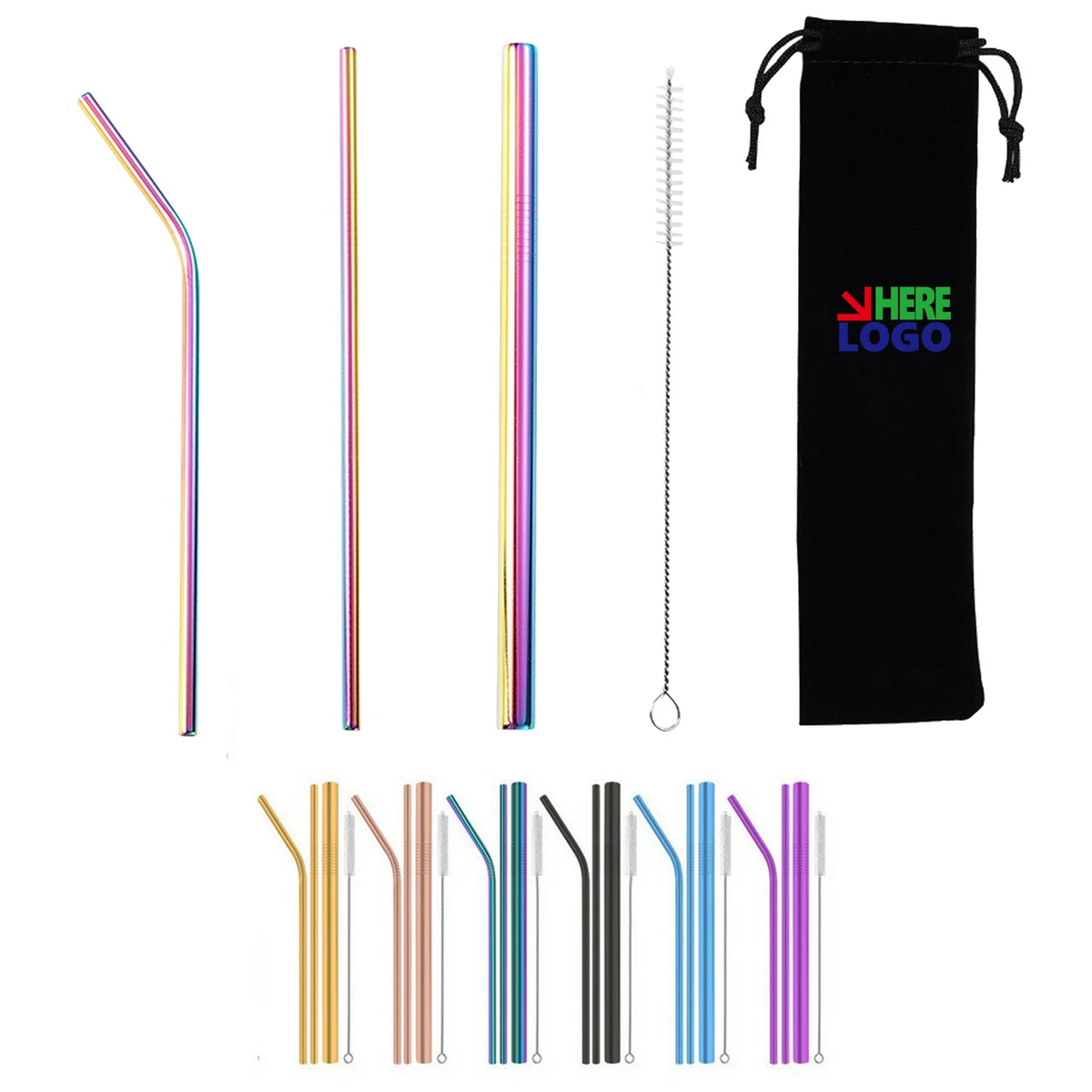 Reusable Straw Sets With Pouch 1
