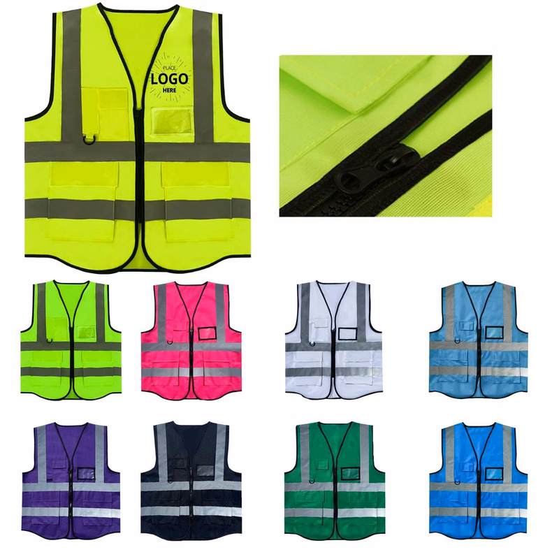 High Visibility Reflective Vest With Reflective Pockets For Cycling & Construction