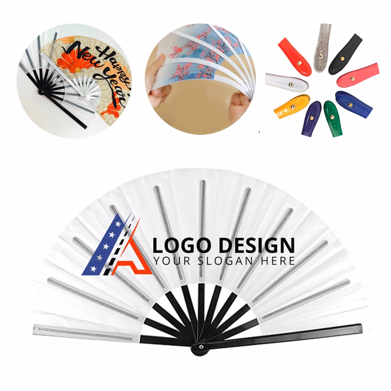13-Inch Sublimation Polyester Foldable Fan with Customizable Print