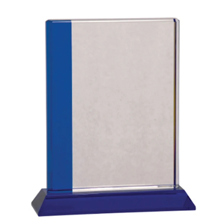 Blue Edge Crystal Award with Base (MEDIUM) 1