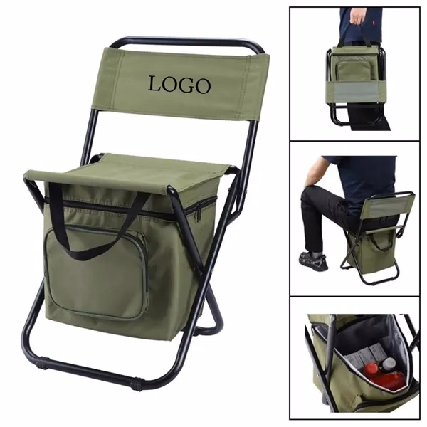 Foldable Fishing Chair With Cooler Bag for Work, School and Travel