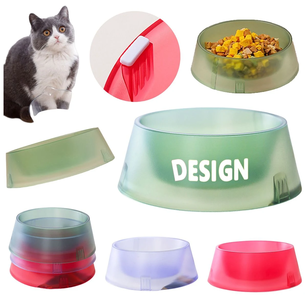 Plastic Non-Slip Cat Bowl 1