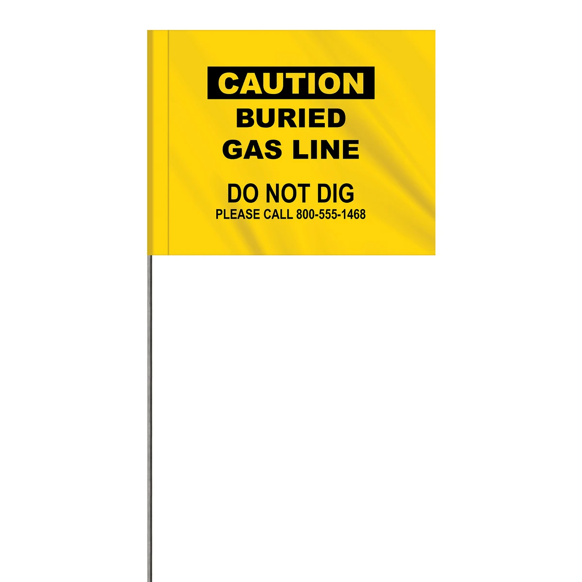 1-Color 4" x 5" Custom Vinyl Marking Flag with 18" Wire 1