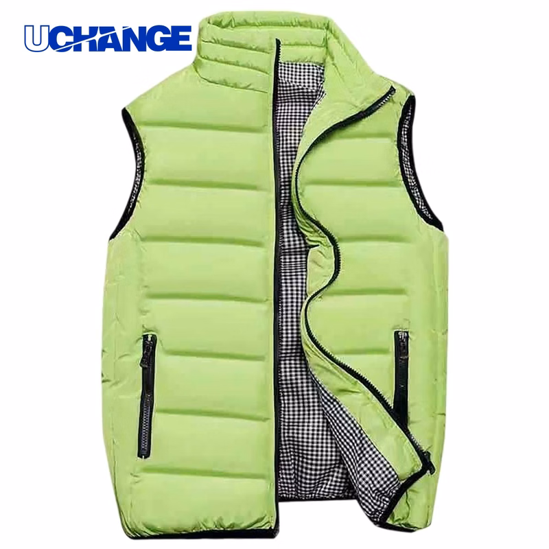 Polyester Quilted Packable Puffer Vest with Front Zipper Closure