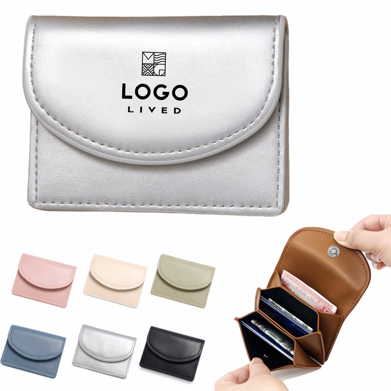 PU Portable Coin Purse With Card Slots