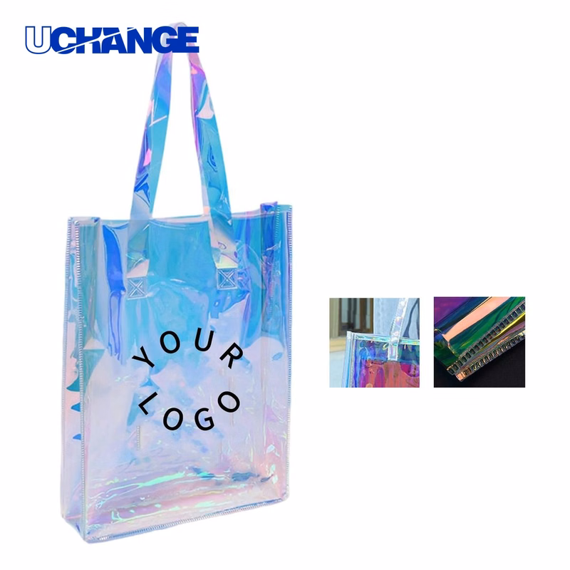 PVC Holographic Tote Bag Carrier Transparent Structure