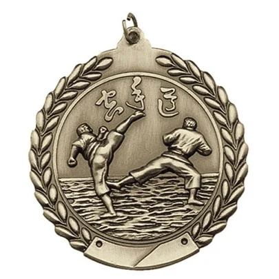 Karate Die Cast Medal, 1 3/4" 1