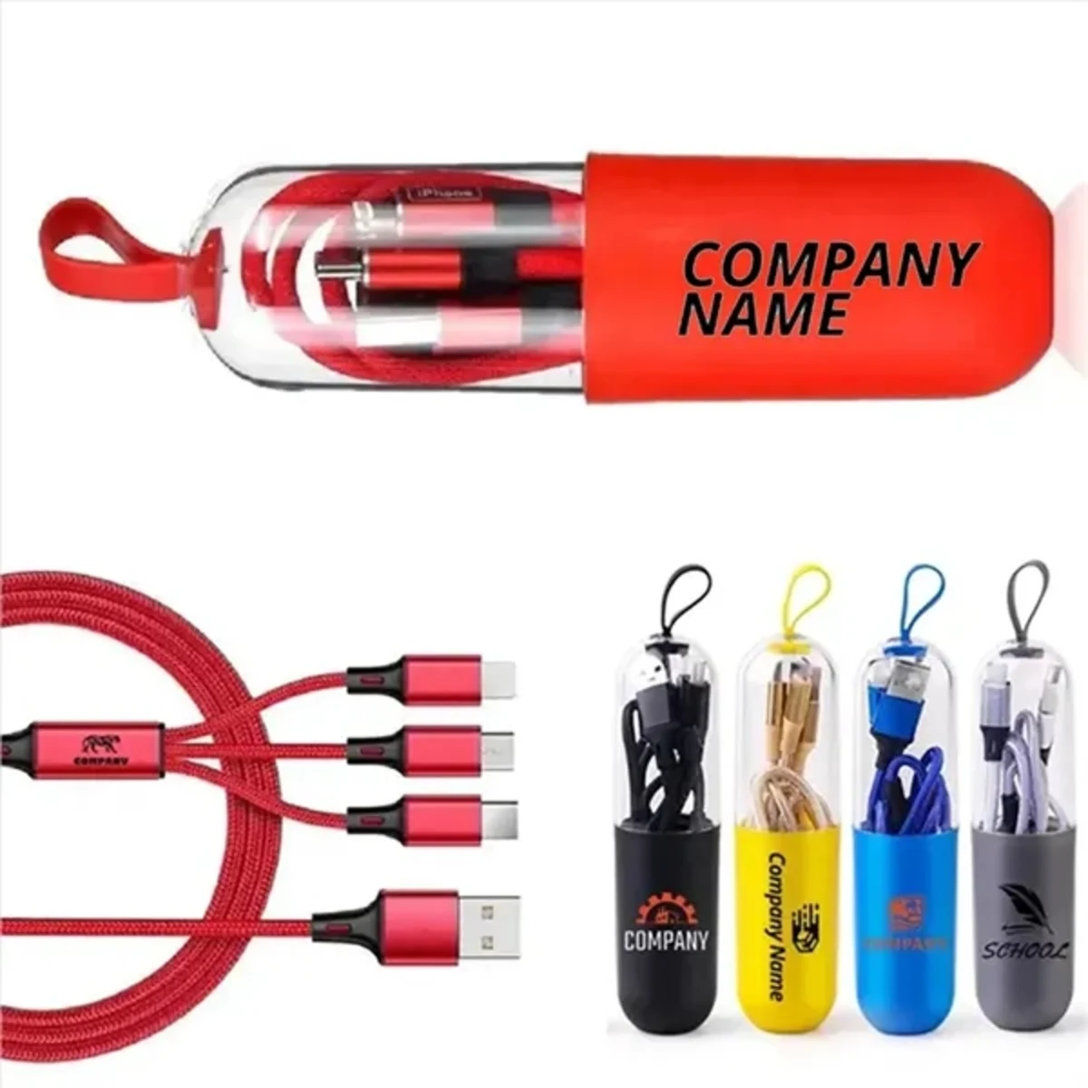 3 in 1 Fast Charging Cable with Capsule
1