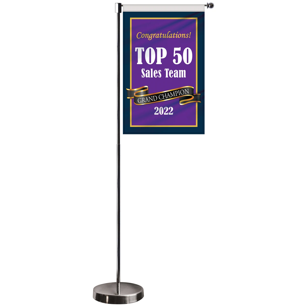 11-19.7" Metal Telescopic Flagpole with One Double Sided Banner 1