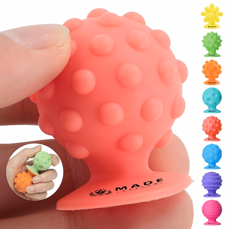 8 Pack Silicone Suction Cup Sensory Toys For Kids And Office Desk
