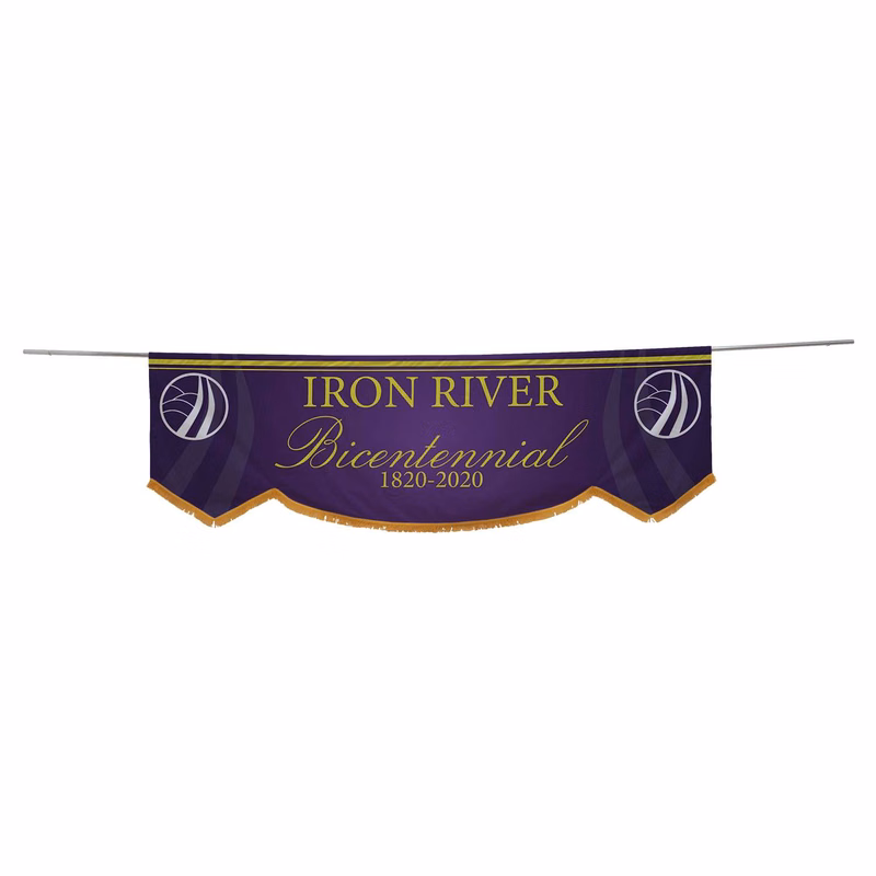 3' x 10' Parade Banner Scallop Bottom Kit with Gold Fringe