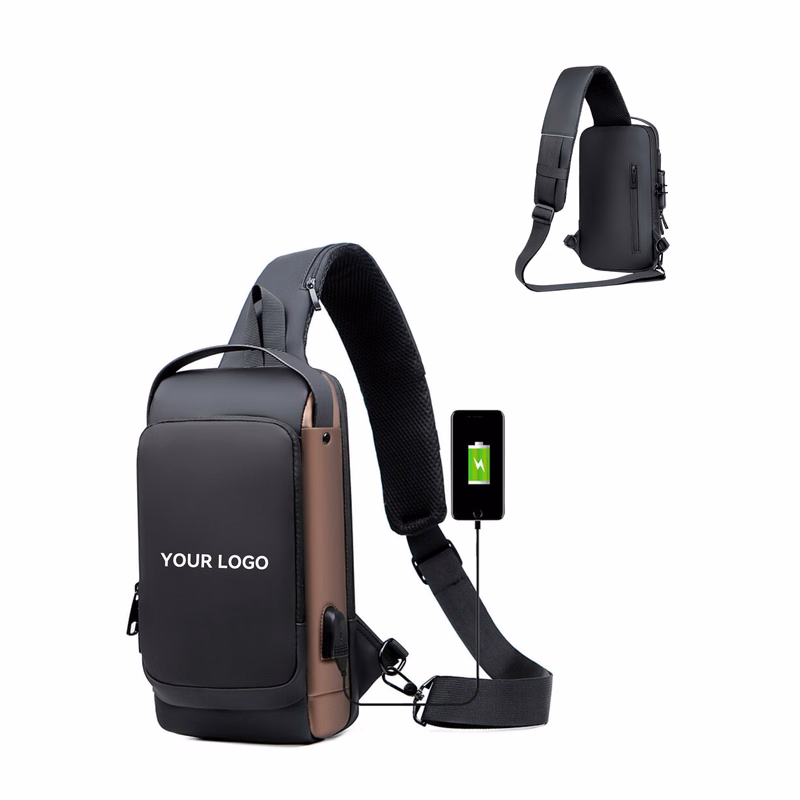 Trendy Combination Lock Fashion Breast Bag