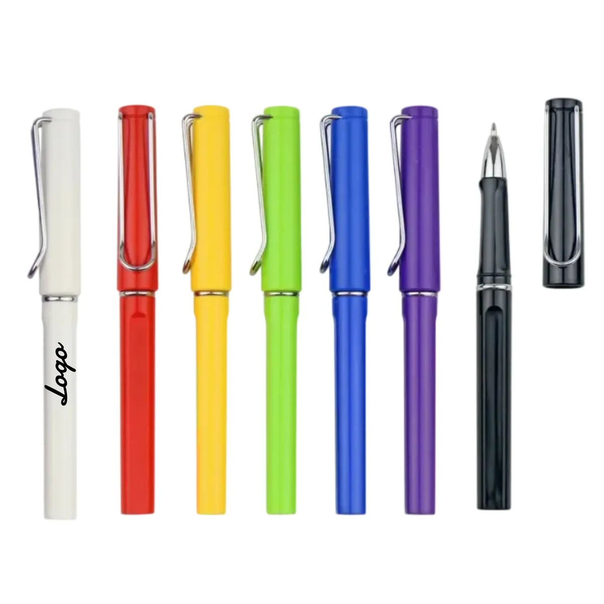 Colorful Metal Clip Logo Imprintable Ballpoint Pens 1