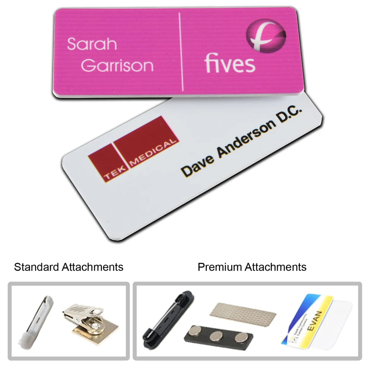 1.25 inch x 3 inch Plastic Name Badge 1