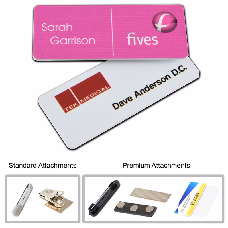1.25 inch x 3 inch Plastic Name Badge