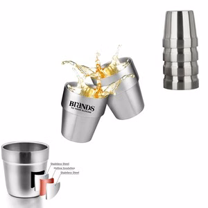 180ML Silver Double Wall Stainless Steel Cup