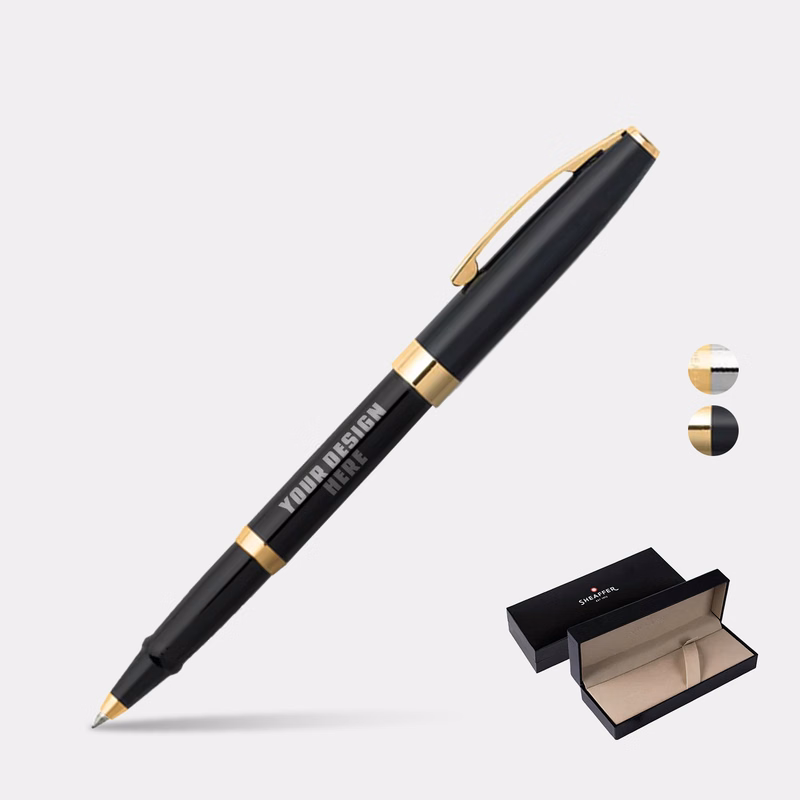 SHEAFFER® SAGARIS 9471 Gloss Black Gold Tone Trim Rollerball Pen w/ Gift Box