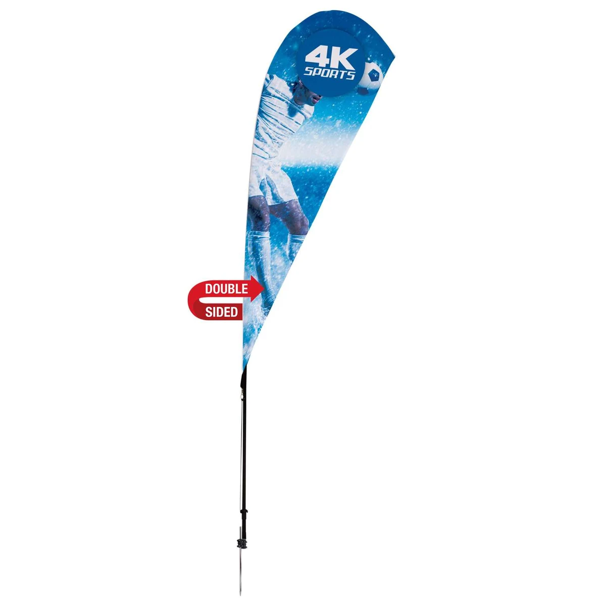 8' Streamline Teardrop Sail Sign Flag Kit (Double-Sided with Ground Spike) 1