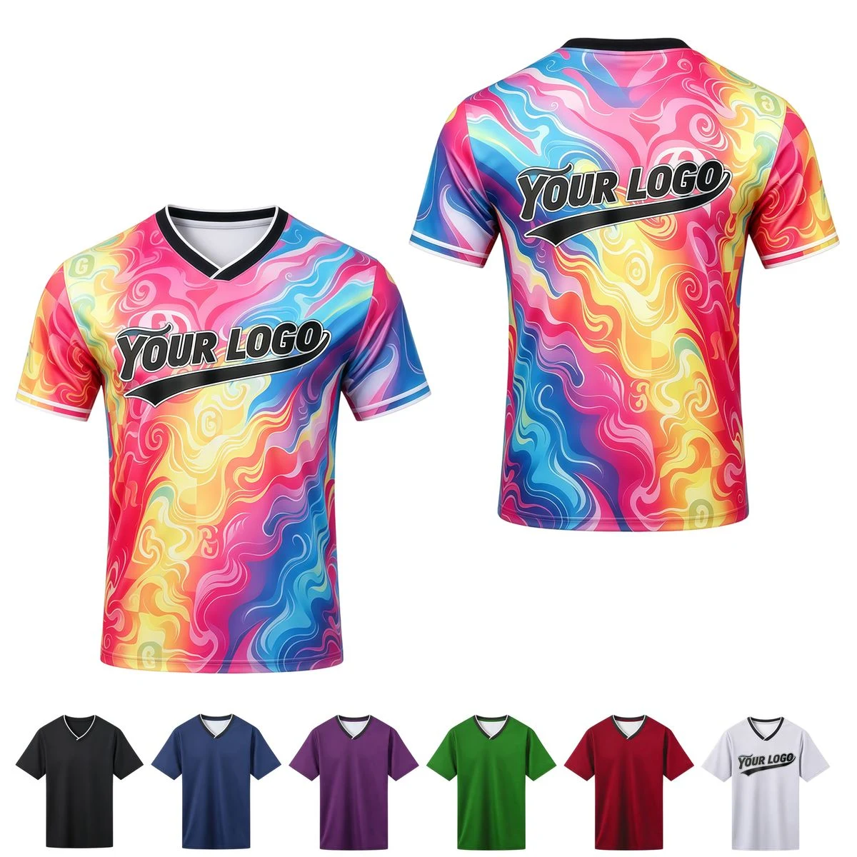 Mesh Short Sleeve V-Neck T-Shirt 1