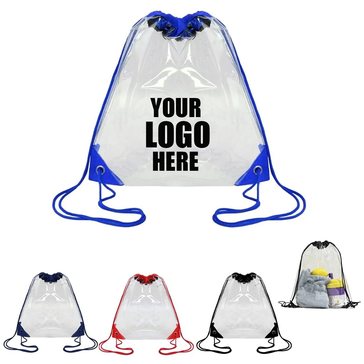 Touchdown Clear Drawstring Backpack 1