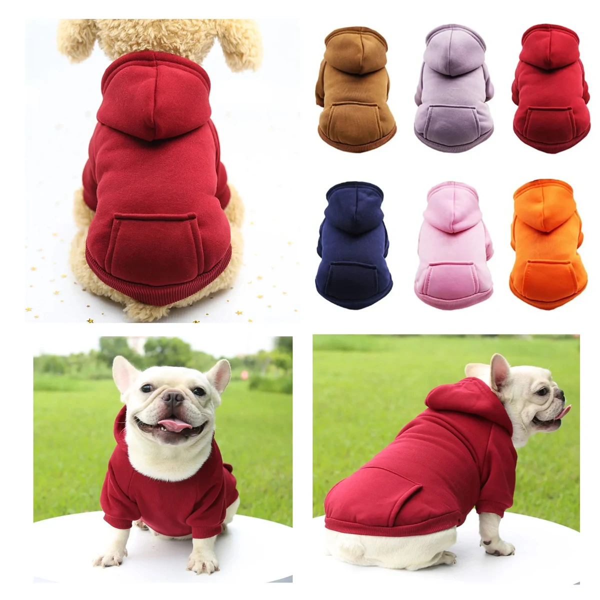 Winter Pet Hoodie Coat Small Dog Jacket With Pocket 1