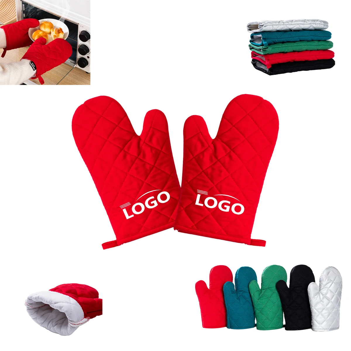 Custom Home Chef Heat Resistant Kitchen Oven Mitts Gloves MOQ200 1