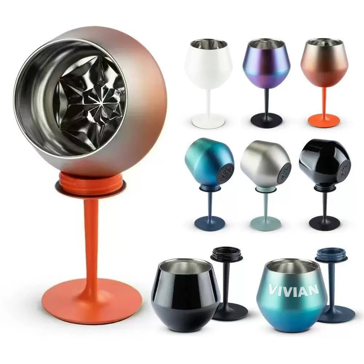 Stainless Steel Detachable Stem Wine Glass 1