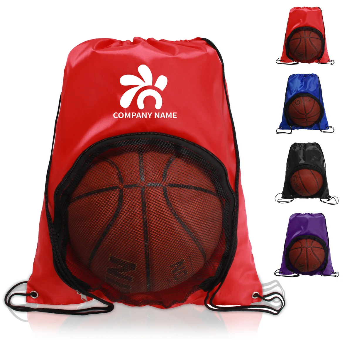 Drawstring Sports Backpack with Mesh Ball Pocket 1