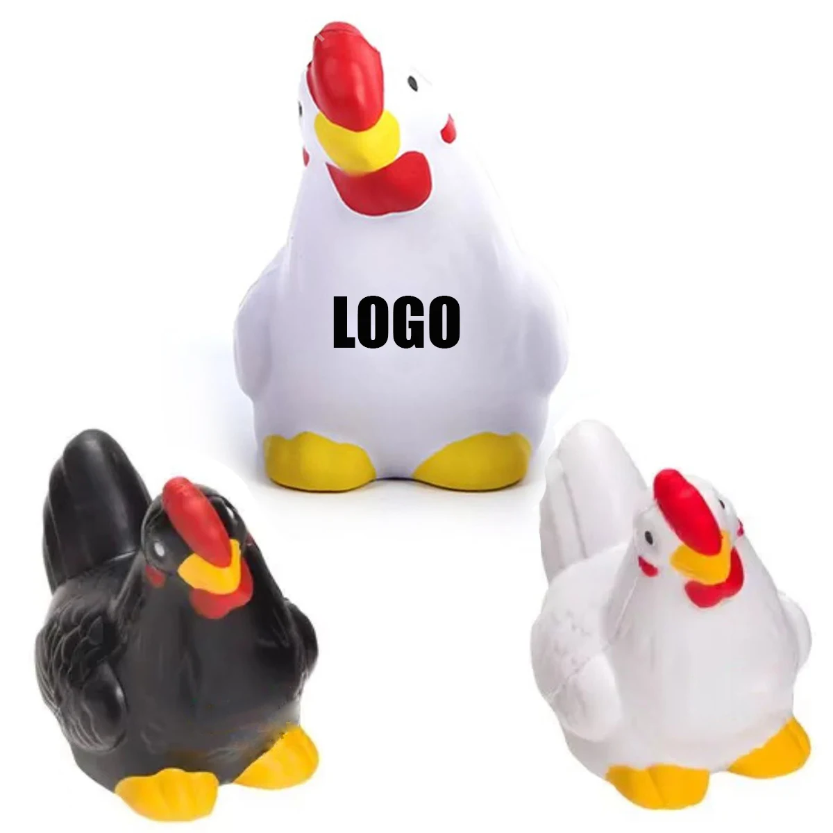 Cartoon Chicken PU Foam Stress Toy, custom stress ball with logo imprint 1