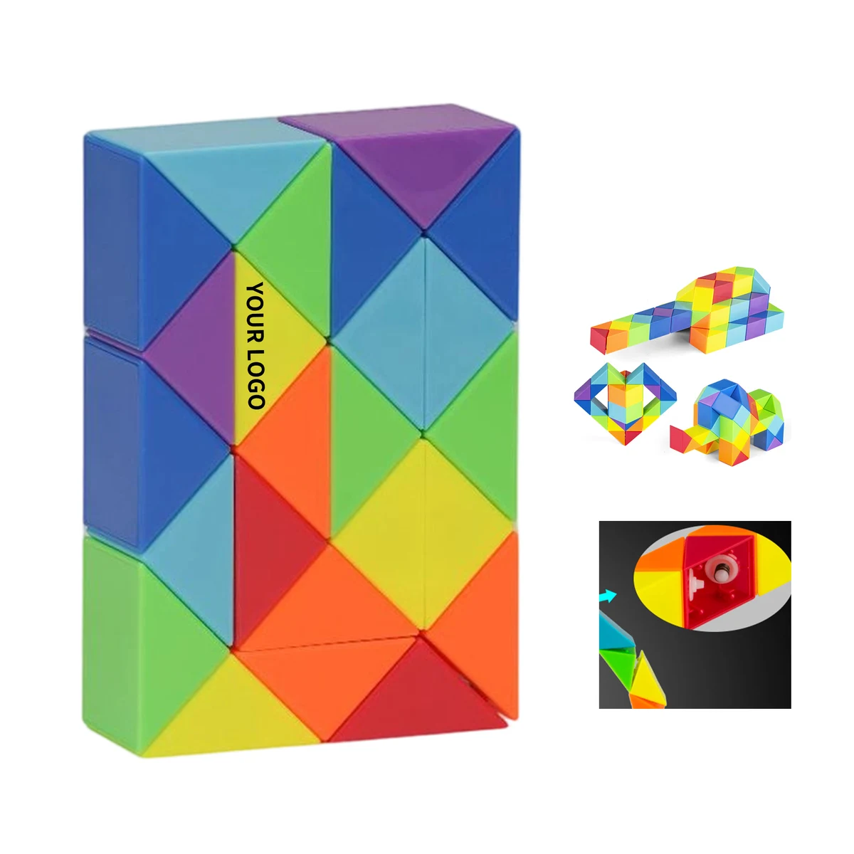 Large Twist Puzzle Snake With 24 Segment 4" Length x 0.98" Width x 2.8" Height 1