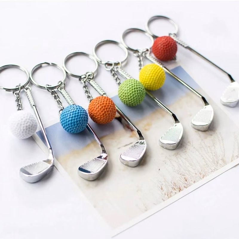 Metal Golf Keychain Pendant Gift Crafts