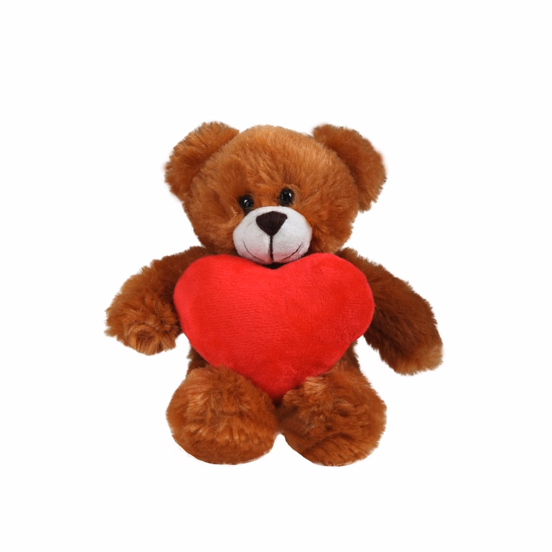 soft plush Mocha Bear with heart