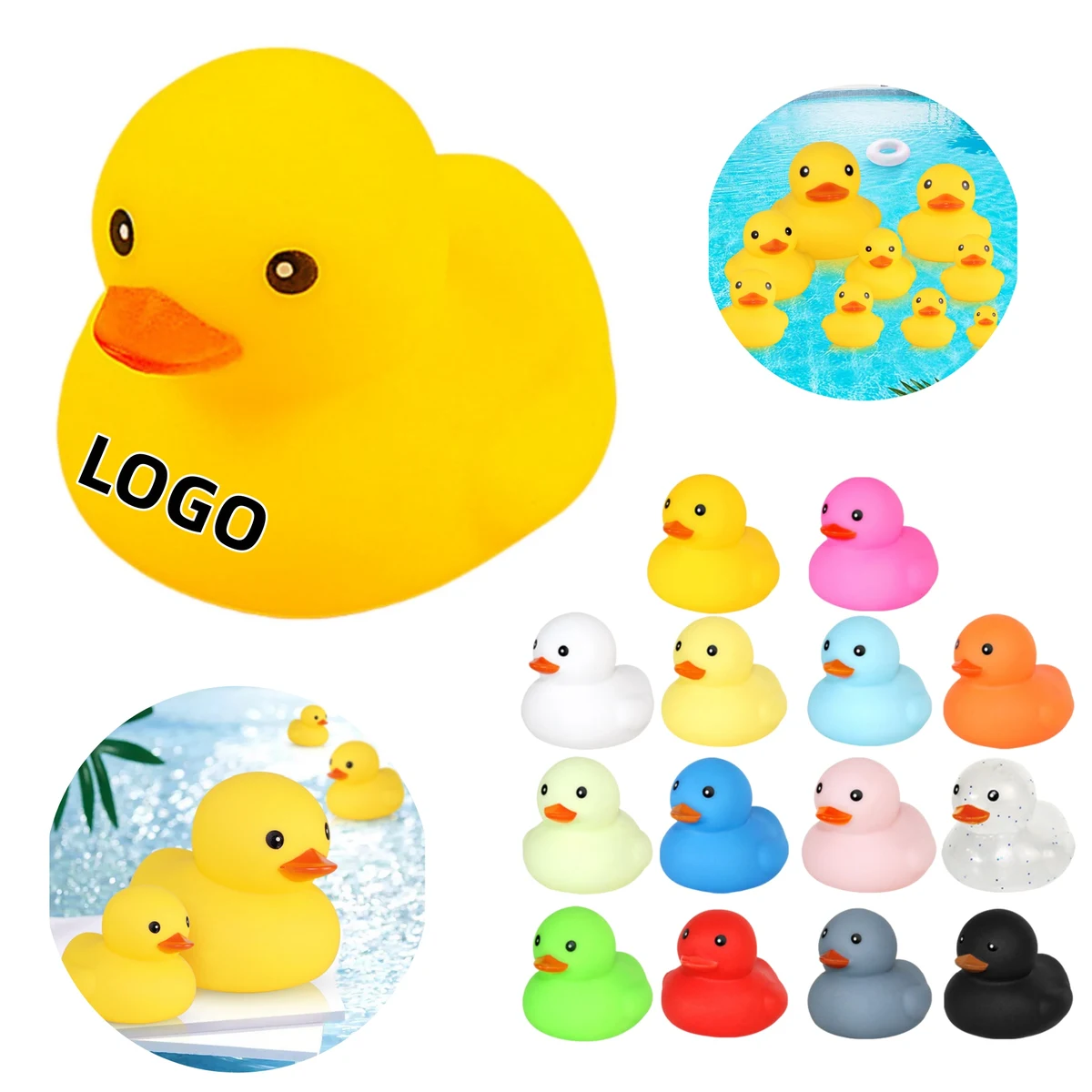 Baby bath toys are little ducks. 1