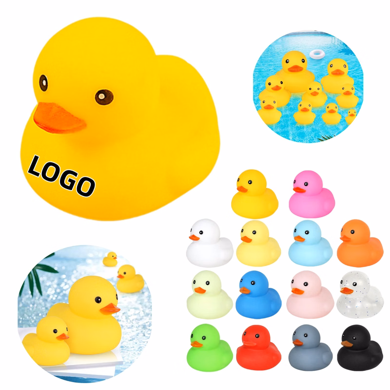 Baby bath toys are little ducks.