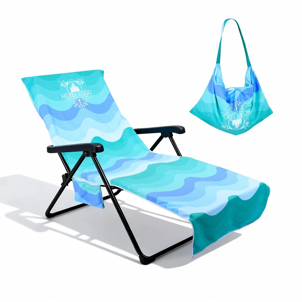 Full Color Microfiber Beach Lounge Chair Cover 1