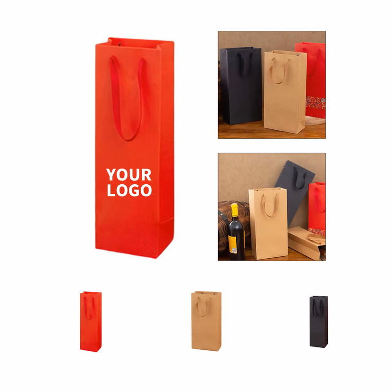 Wine Single Bottle Paper Tote Bag