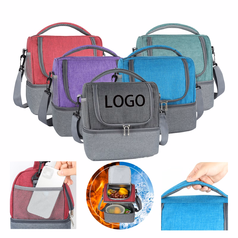 9L Insulated Lunch Bag for Men Women Double Deck