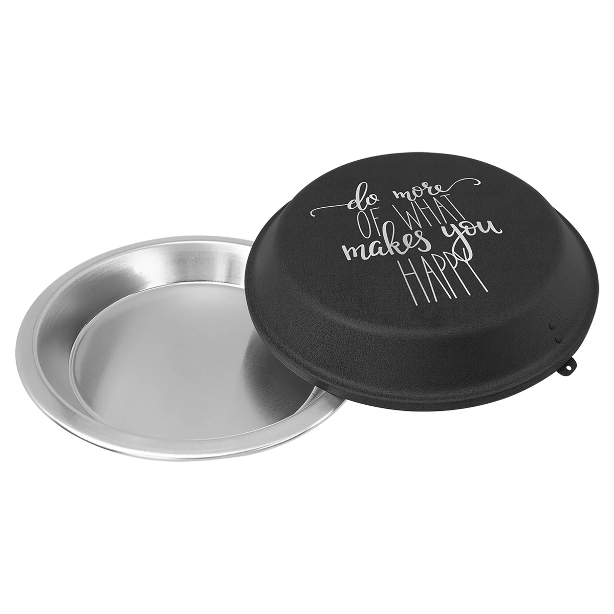 9" Aluminum Pie Pan with Black Lid 1