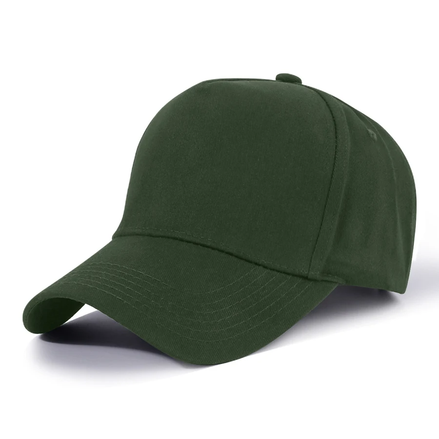 Stock Solid Color Cotton 5-Panel Baseball Cap 1